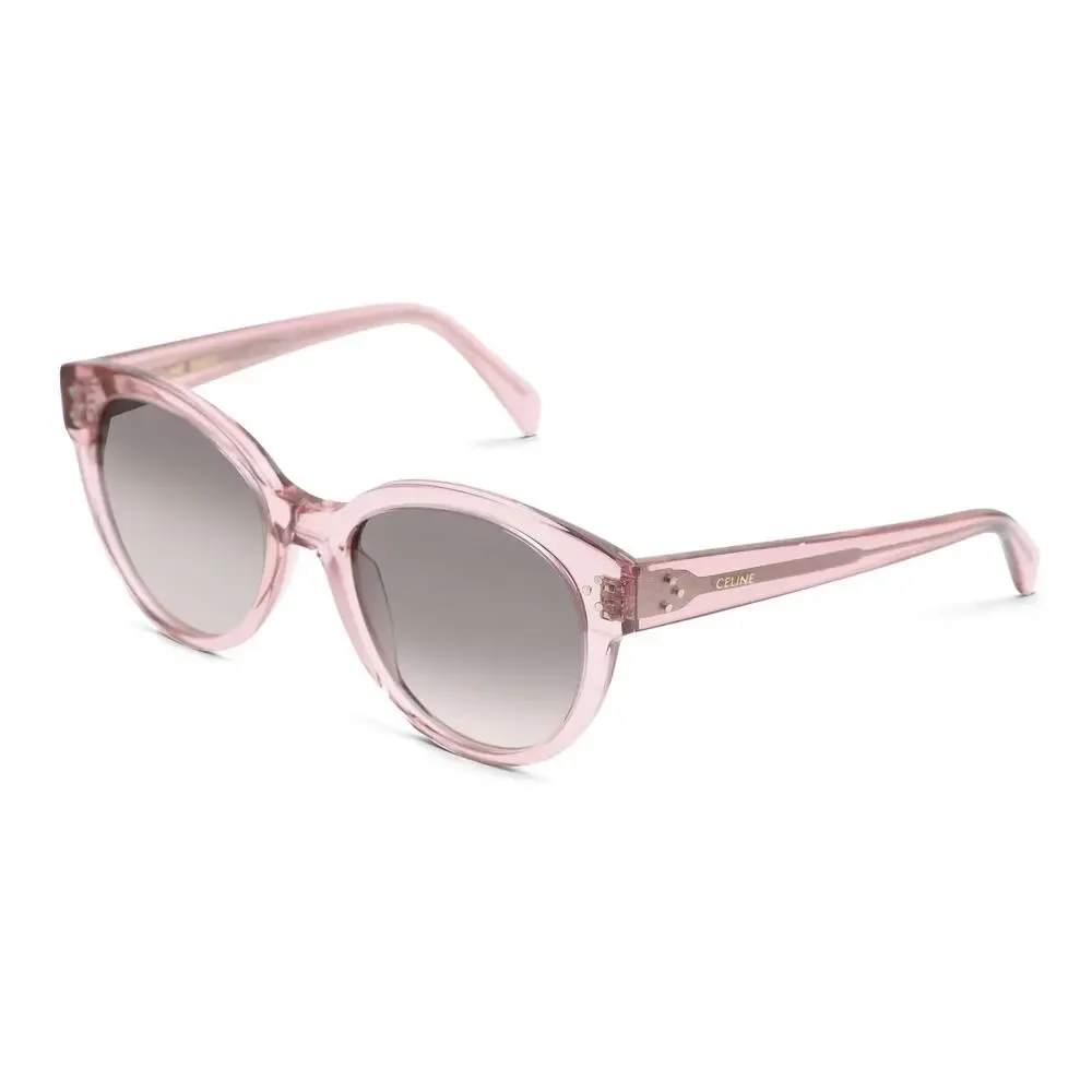 Celine CL40169I Audrey Pink Transparent Frame Gradient Round Sunglasses